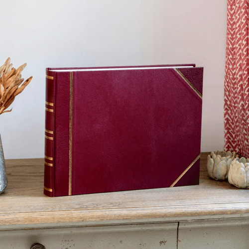 Image showing the Large Landscape Photograph Album, L30.6 x W39.2cm, Burgundy product.
