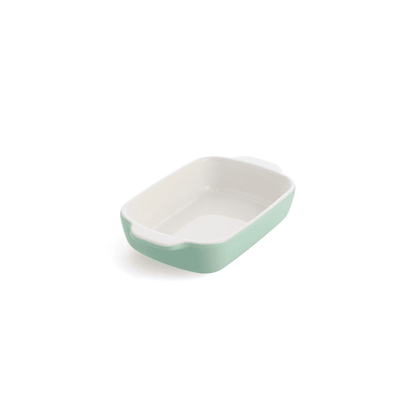 Stoneware Dish with Bamboo Lid, 20cm, Pistachio