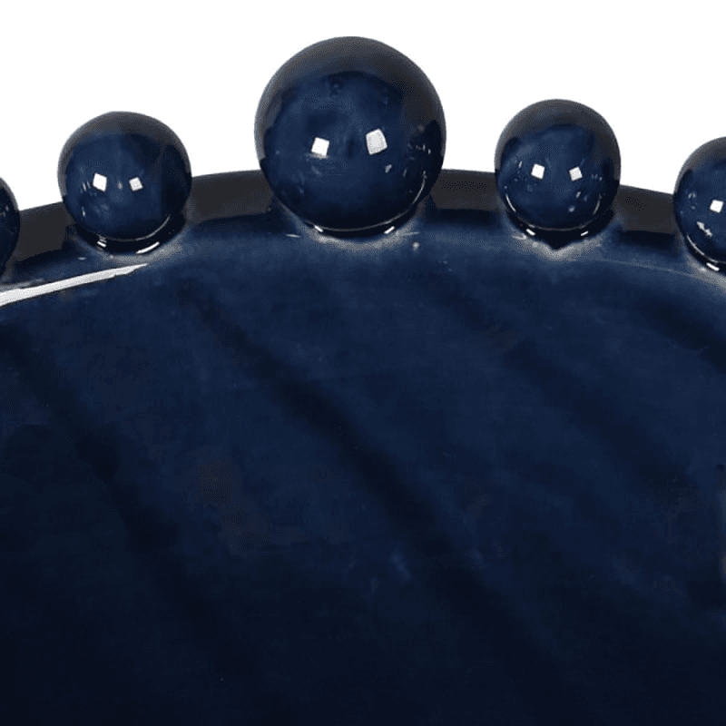 Bobble Edge Ceramic Bowl, D38cm, Dark Blue