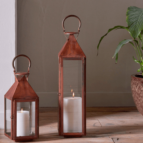Image showing the Isko Lantern, H55cm, Rust product.