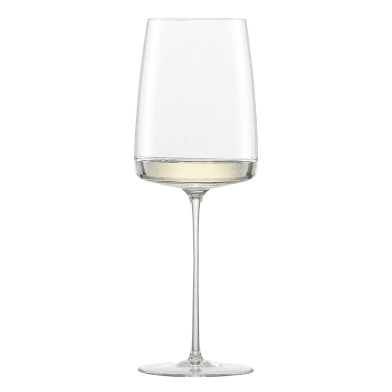 Simplify Set of 2 Crystal White Wine Glasses, 382ml, Clear