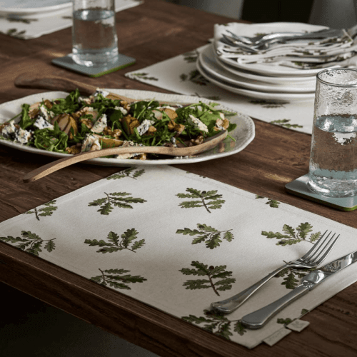 Image showing the Acorn &  Oak Fabric Placemat, L30 x W40cm, Natural product.