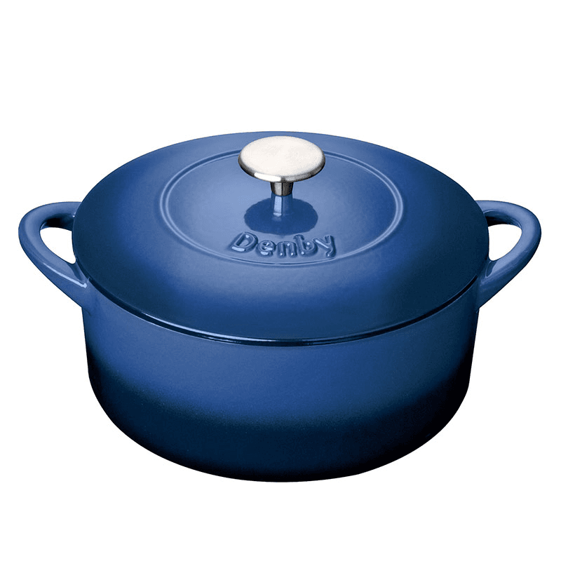 Cast Iron Round Casserole Dish, D26cm, Cobalt Blue