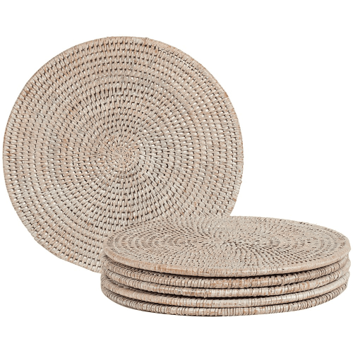 Image showing the Ashcroft Set of 6 round placemats, D29cm, Rattan product.