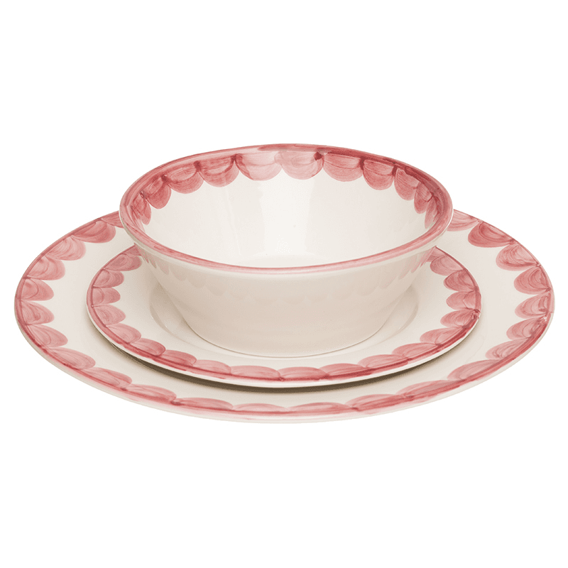Scallop Set of 2  Dinner Plates, 28cm, Pink