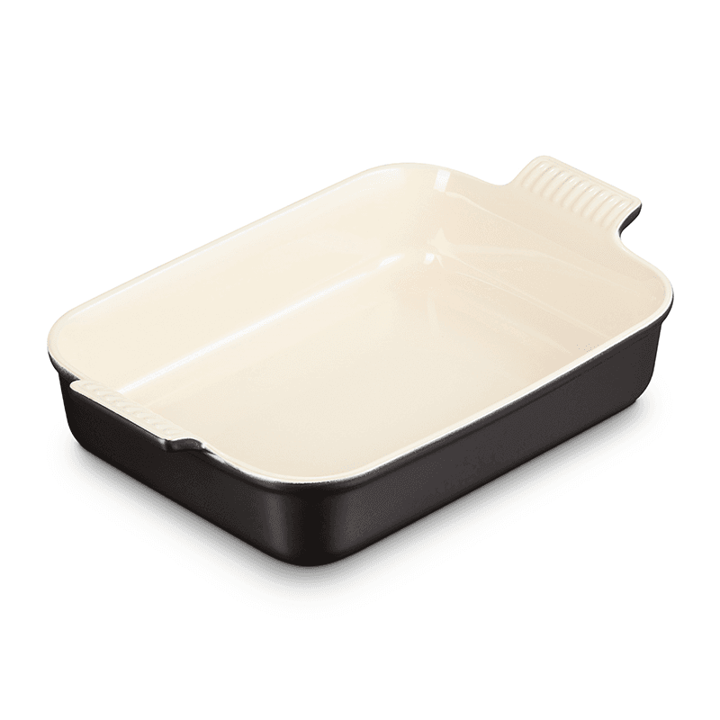 Stoneware Rectangular dish, 32 x 28cm - 3.85 litre, Satin Black