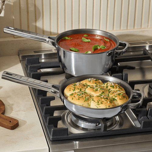 Image showing the Titanium Pro Cookware Duo, Mini, Chrome product.