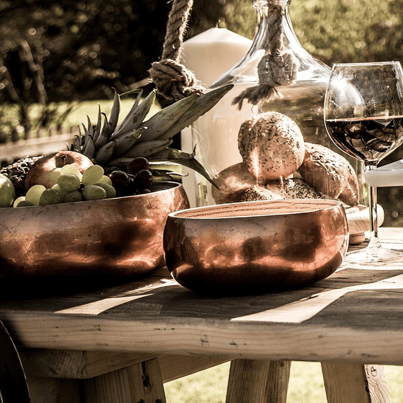 Serving bowl, 26cm, Copper Finish Bamboo