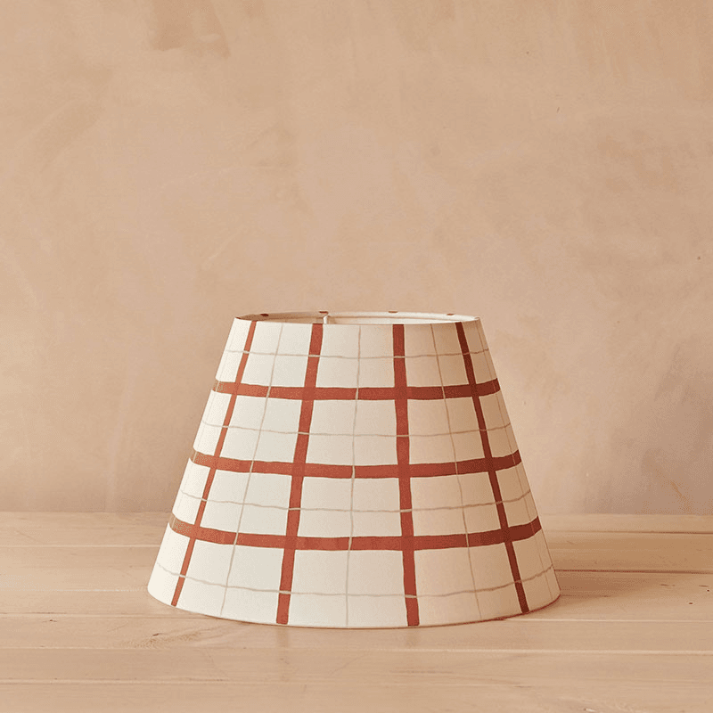 Hum London Gingham Lampshade, 35cm, Rust
