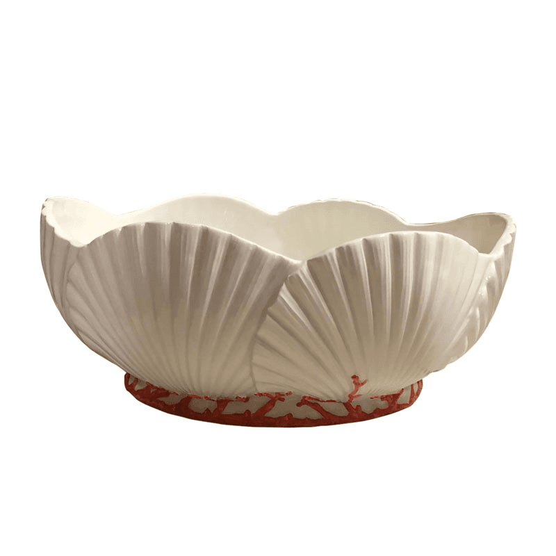 Saint Jacques Serving Dish, D40cm, White and Red