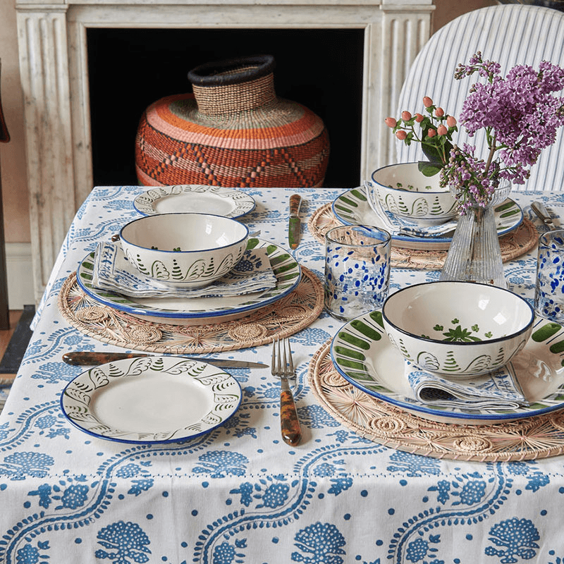 Kalee Linen Tablecloth, 170 x 250cm, Blue