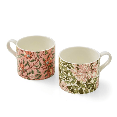 Morris & Co Set of 2 Mugs, 340ml, Fruit and Honeysuckle