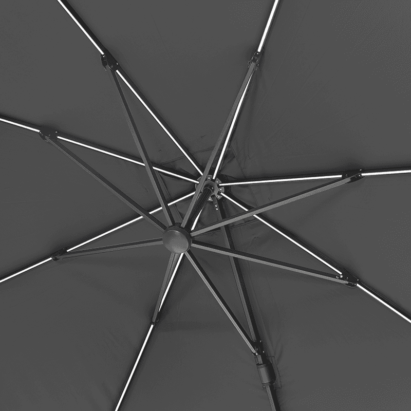Glow Challenger T2 Sqaure Parasol, 3m, Anthracite