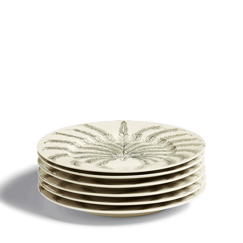Jussara Set of 6 Dinner Plates, D28cm, Sage