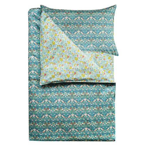 Image showing the Strawberry Thief Duvet Set, King, Green product.