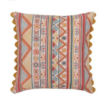 Cushion, Tamahu, Orange Yellow Red, Square, 50x50c