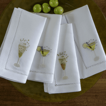 Napkins, Champagne and Martini, Set of 4