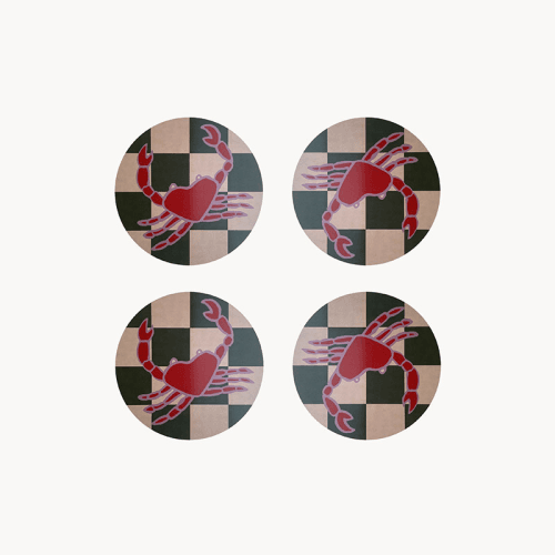 Image showing the Crab Set of 4 Coasters, D10cm, Multi product.