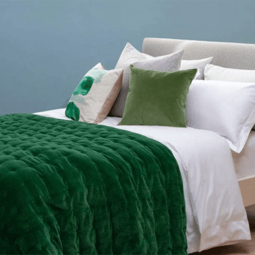 Image showing the Velvet Double / King Quilt, Emerald Green product.