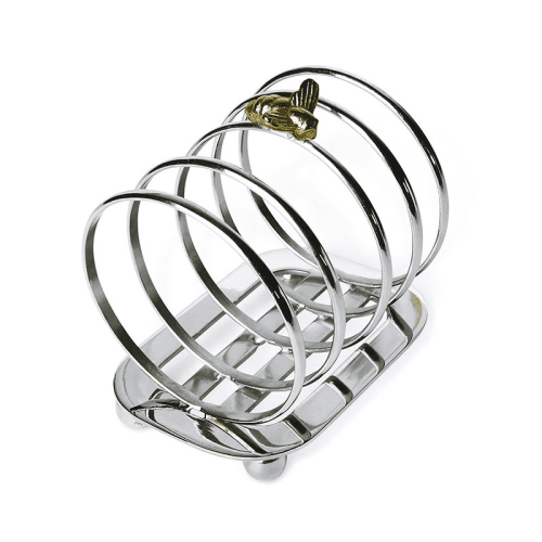 Image showing the Bee Toast Rack, Silver & Gold product.