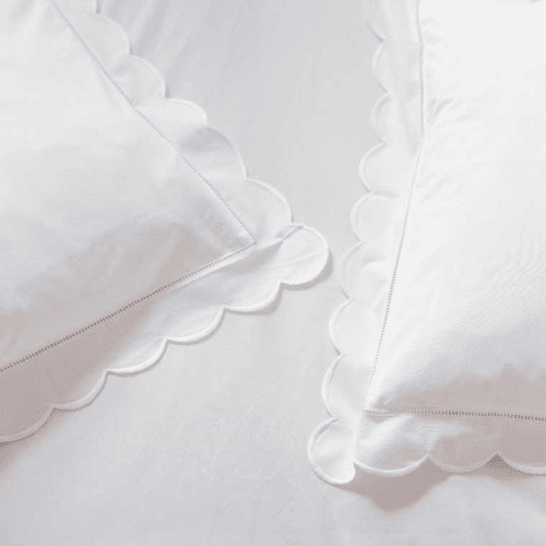 Image showing the Scallop King Size Duvet Cover, White product.