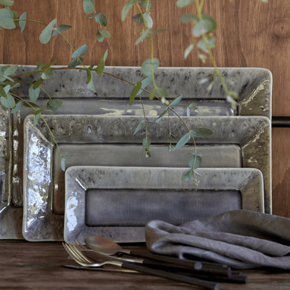 Madeira Rectangular tray, 34cm, Grey