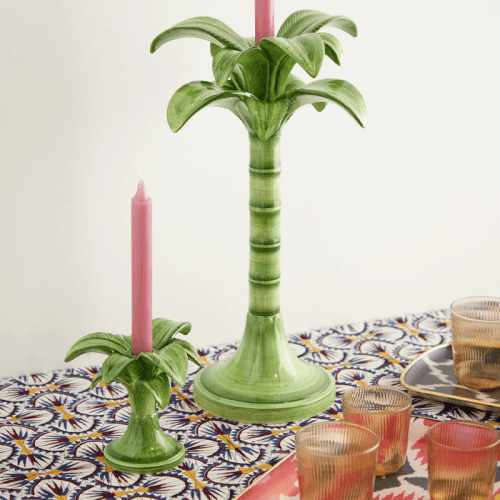 Image showing the Palm Candlestick, Small, Green product.