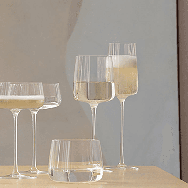 Metropolitan Set of 4 Champagne Flutes, 230ml, Clear