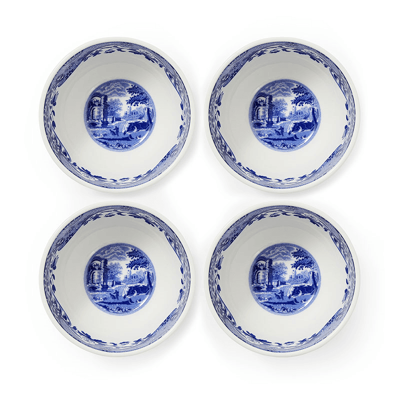 Blue Italian Set of 4 Dip Bowls, D10cm, Blue