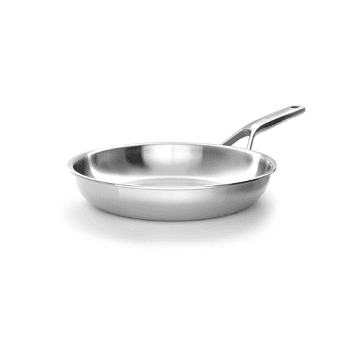 Image showing the MultiPly Stainless Steel Open Frying Pan, 24cm, Silver product.