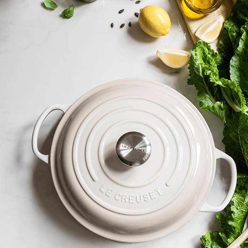 Signature Cast Iron Shallow casserole, 30cm - 3.2 litre, meringue