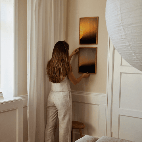 Image showing the Sunset 02 Framed Print, 50 x 70cm, Orange product.