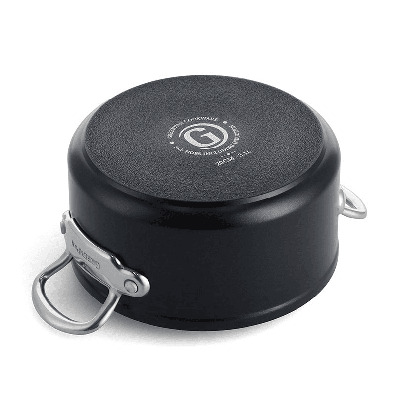 Barcelona Pro Non-Stick Casserole with Lid, 24, Black
