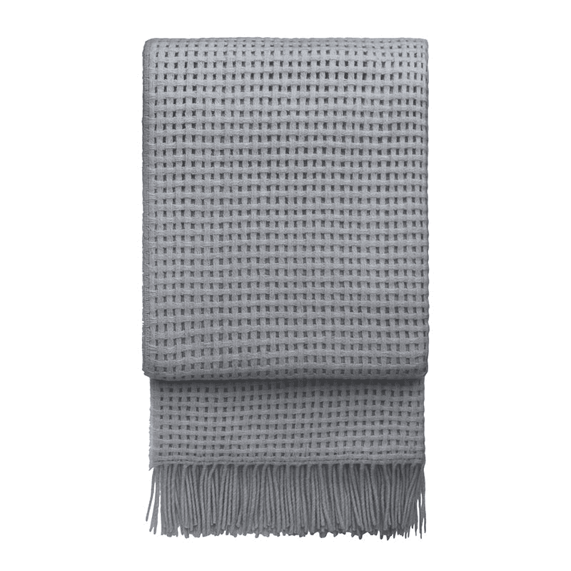 Basket Plaid Throw, H200cm x W130cm, Light Grey