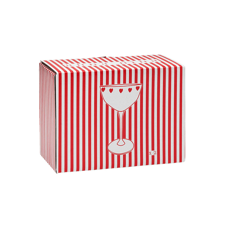 Classic Love Set of 2 Champagne Glasses, Red