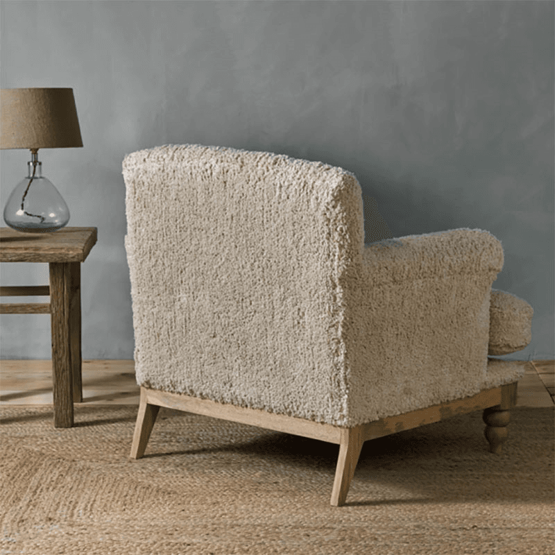 Otas Teddy Cotton Armchair, Off White