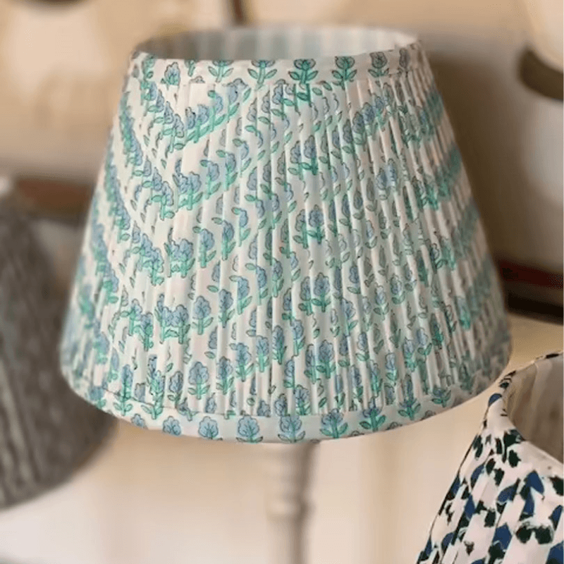 Neem Empire Lampshade, 14", Green/Blue