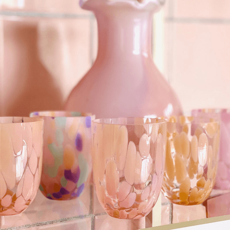 Big Confetti Set of 6 Tumblers, 200ml, Peach