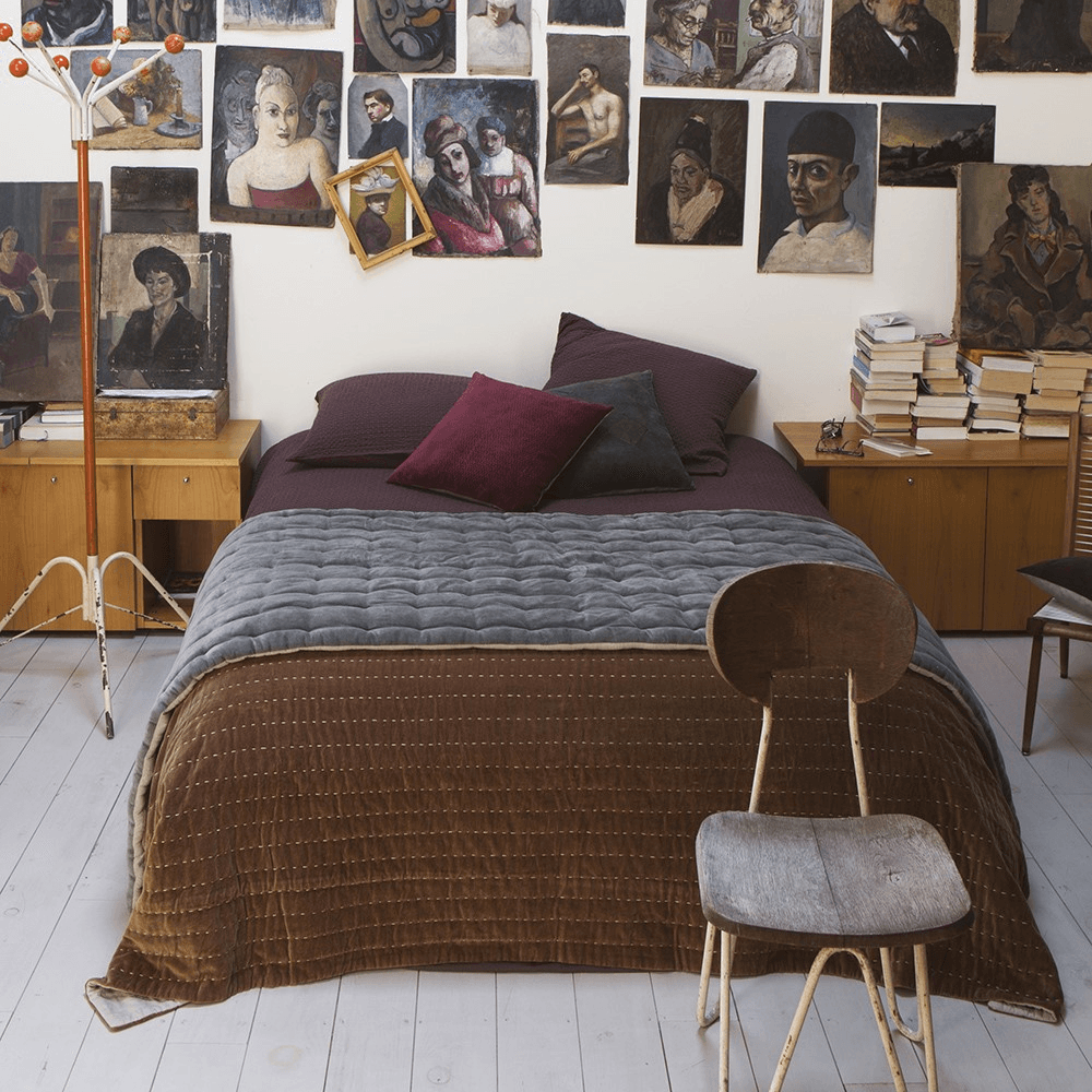 Elise Velvet Eiderdown, 160 x 160cm, Grey