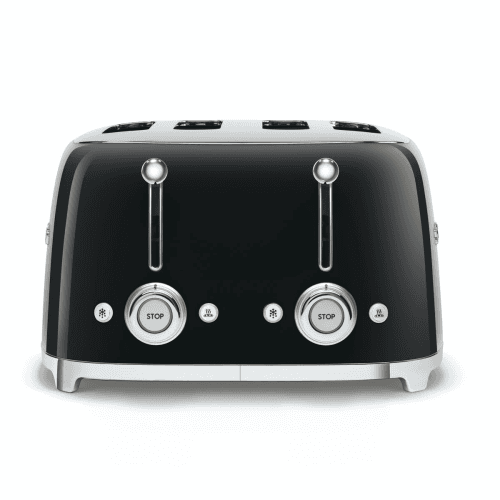Image showing the 50's Retro 4 slice toaster - 4 slot, Black product.
