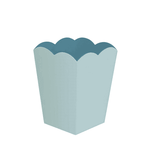 Image showing the Scalloped Bin H30cm, Eau De Nil, 30cm, Eau de Nil and Turquoise product.