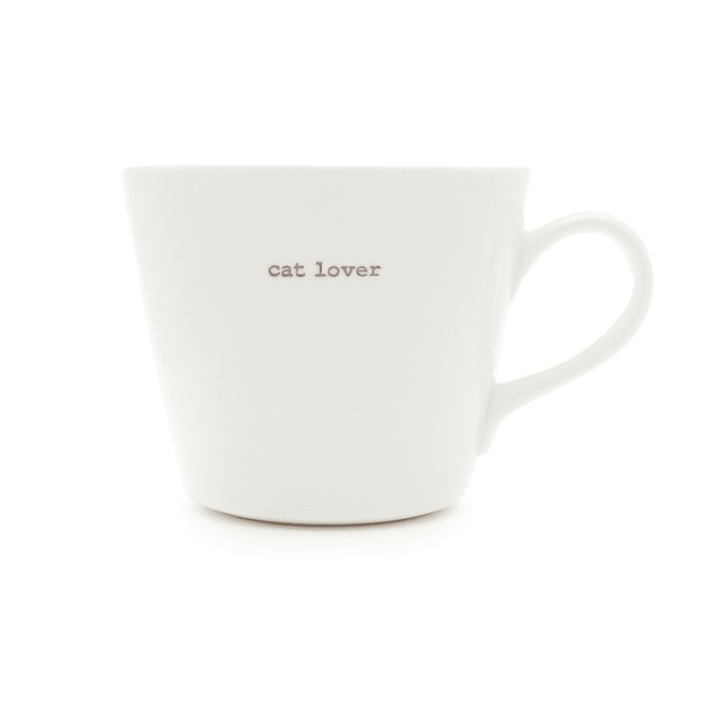 'Cat Lover' Bucket Mug, 350ml