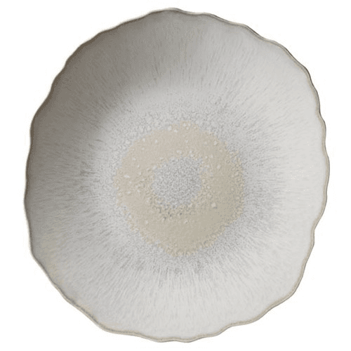 Image showing the Plume Pair of dinner plates, 29.5 x 26.5cm, white pearl product.