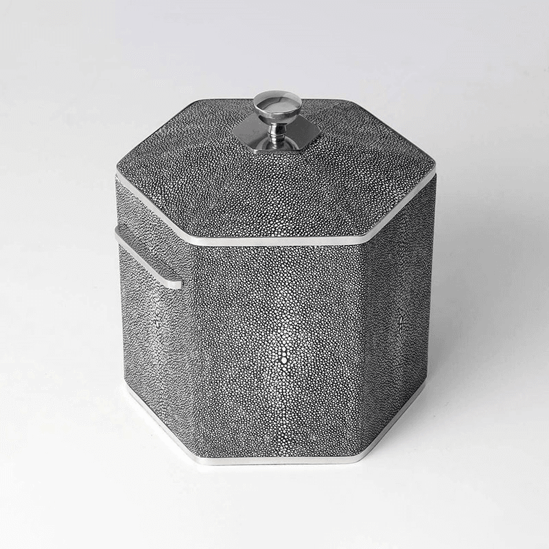 Ice Bucket, Charcoal Shagreen