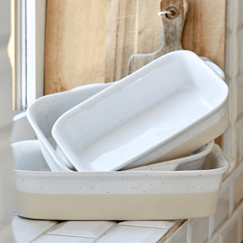 Fattoria Medium rectangular baker, L35 x W24 x H7cm, White