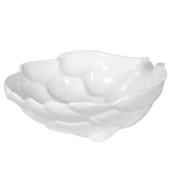 Plate, Artichoke, White Ceramic, 22cm