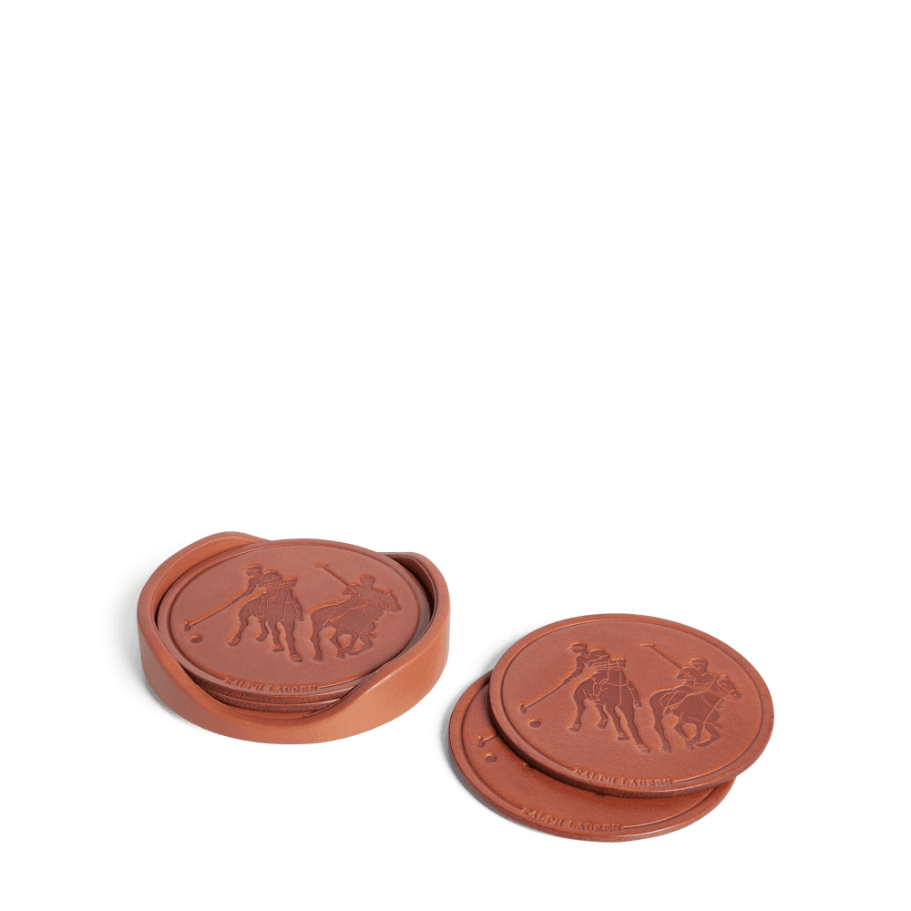 Garrett Set of 4 coasters, 13 x 2cm, Saddle