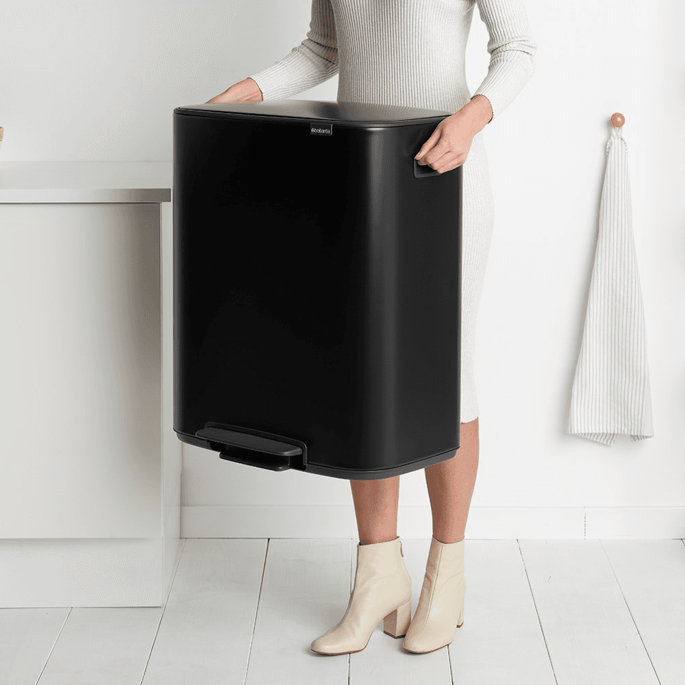 Bo Pedal bin, 2 x 30L, Matt Black