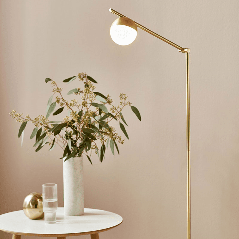 Contina Floor Lamp, H139.5cm, Brass
