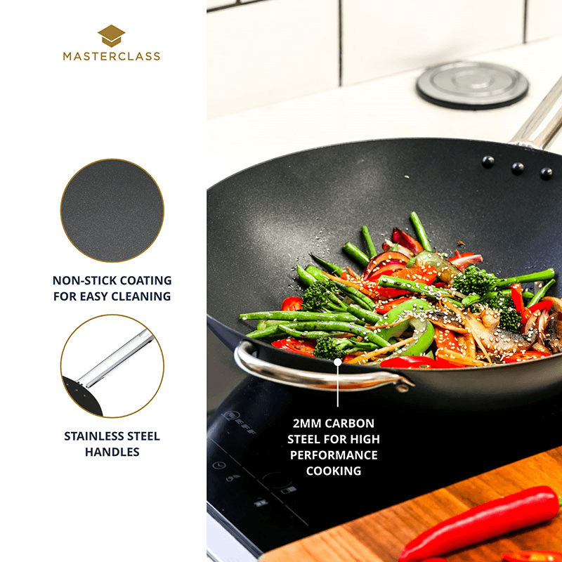 Professional heavy duty non-stick wok, 35.5cm / 14"